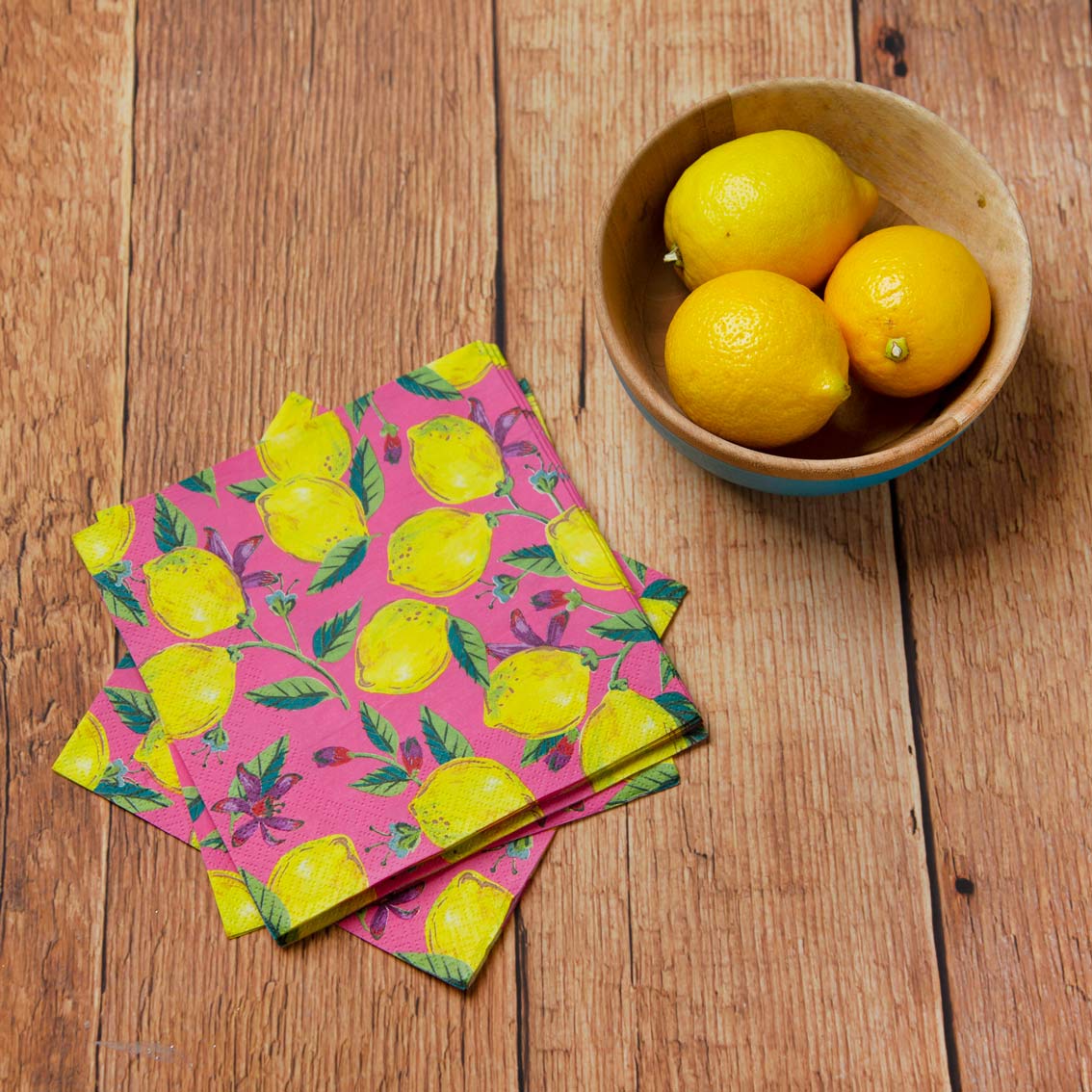 Boho Pink Lemon Napkins