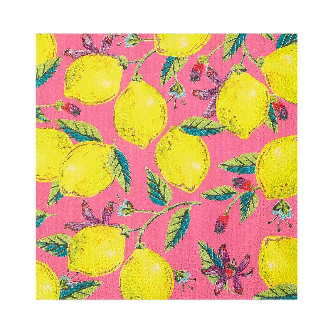 Boho Pink Lemon Napkins